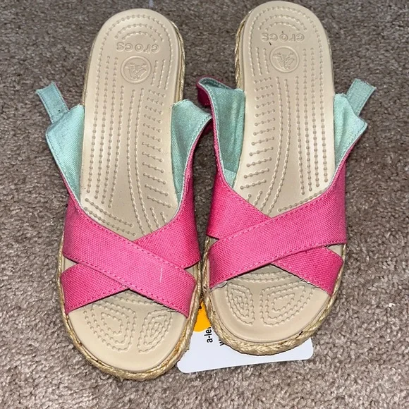 CROCS A-Leigh linen wedges - Picture 6 of 7